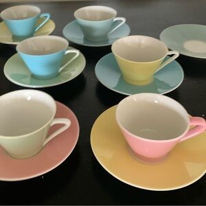 Original 1950 Austrian Lilien Porcelain, „Daisy“ Serie Mokka Set, Mid Century